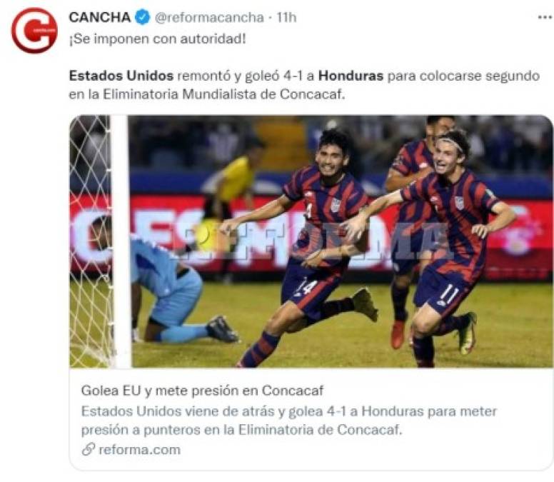 Prensa internacional reacciona a la humillante goleada que EEUU le propinó a Honduras