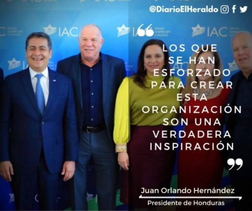 Las frases de JOH en la sexta cumbre del Consejo Israelí Americano