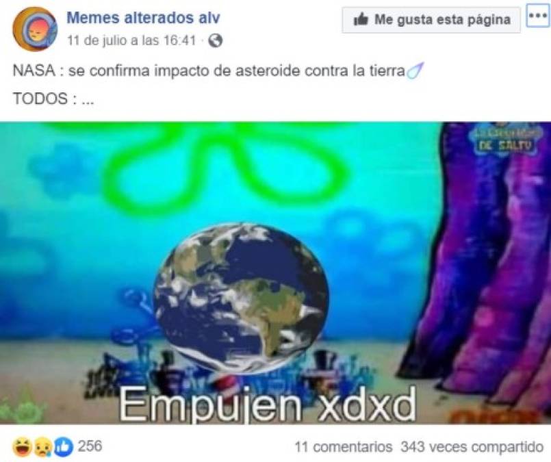 Los divertidos memes del meteorito y 'el fin del mundo' este 3 de octubre