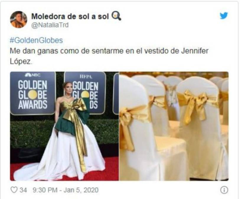 Look de Jennifer López en los Golden Globe deja los mejores memes   