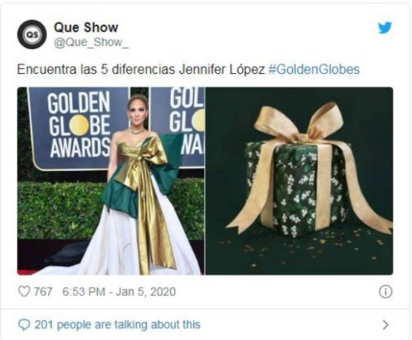 Look de Jennifer López en los Golden Globe deja los mejores memes   