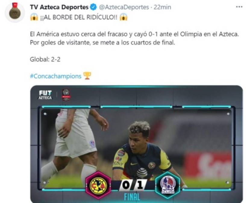 ¿Qué dice la prensa mexicana luego del triunfo del Olimpia 1-0 sobre el América?