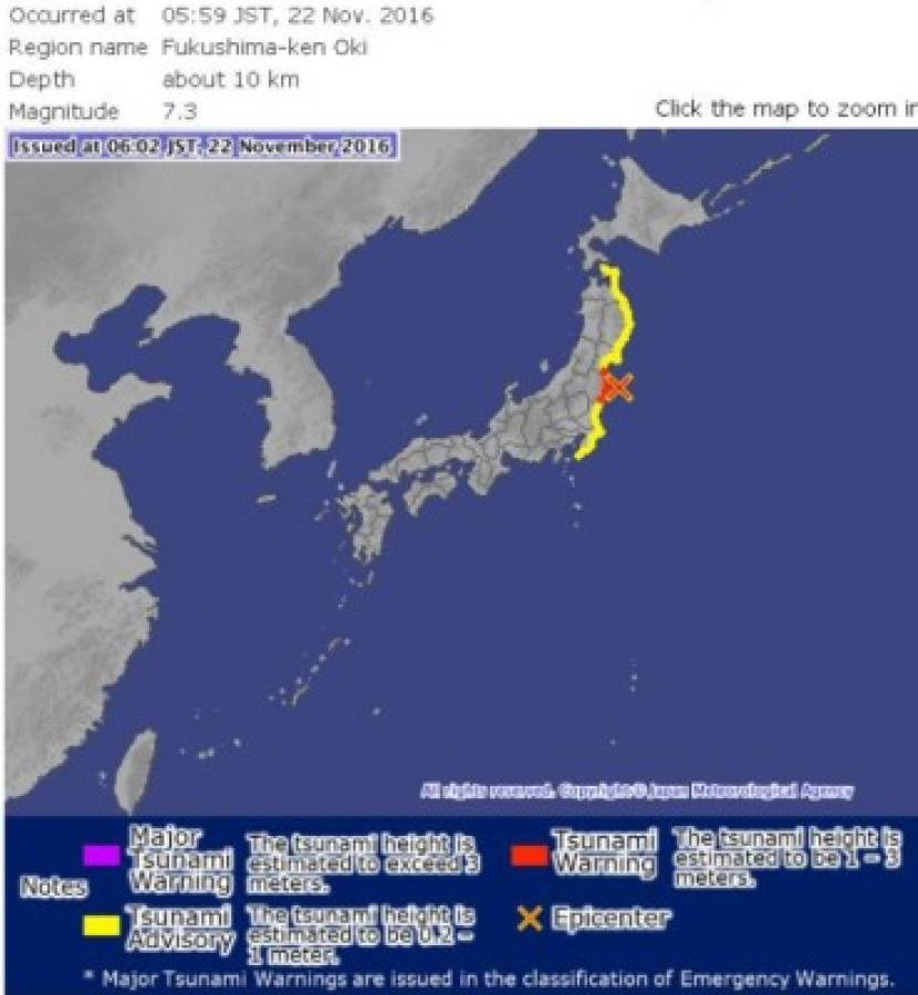 Fuerte terremoto en Japón dispara alerta de tsunami