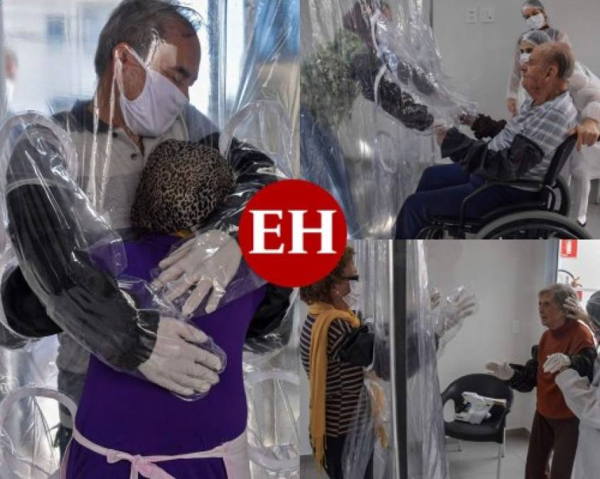FOTOS: El ingenioso invento para que abuelitos reciban amor en la pandemia