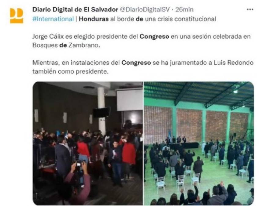 Medios internacionales destacan elección de junta directiva en el Congreso Nacional y otra paralela (FOTOS)