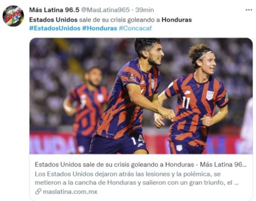 Prensa internacional reacciona a la humillante goleada que EEUU le propinó a Honduras