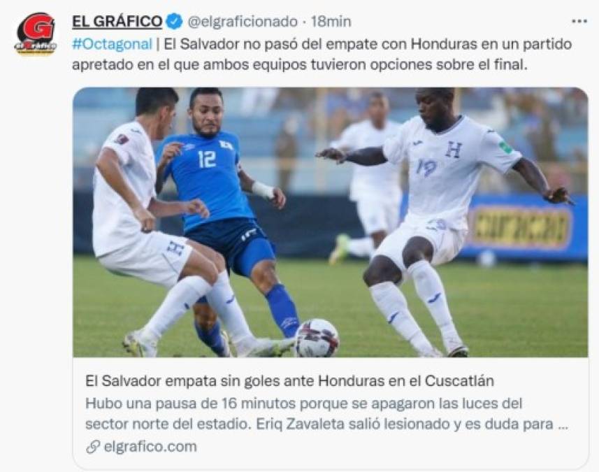 Prensa internacional resalta empate entre Honduras y El Salvador en el Cuscatlán