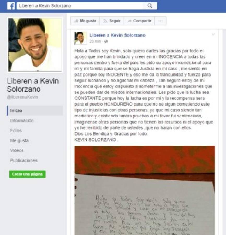 Kevin Solórzano escribe carta desde la cárcel tras haber sido declarado culpable