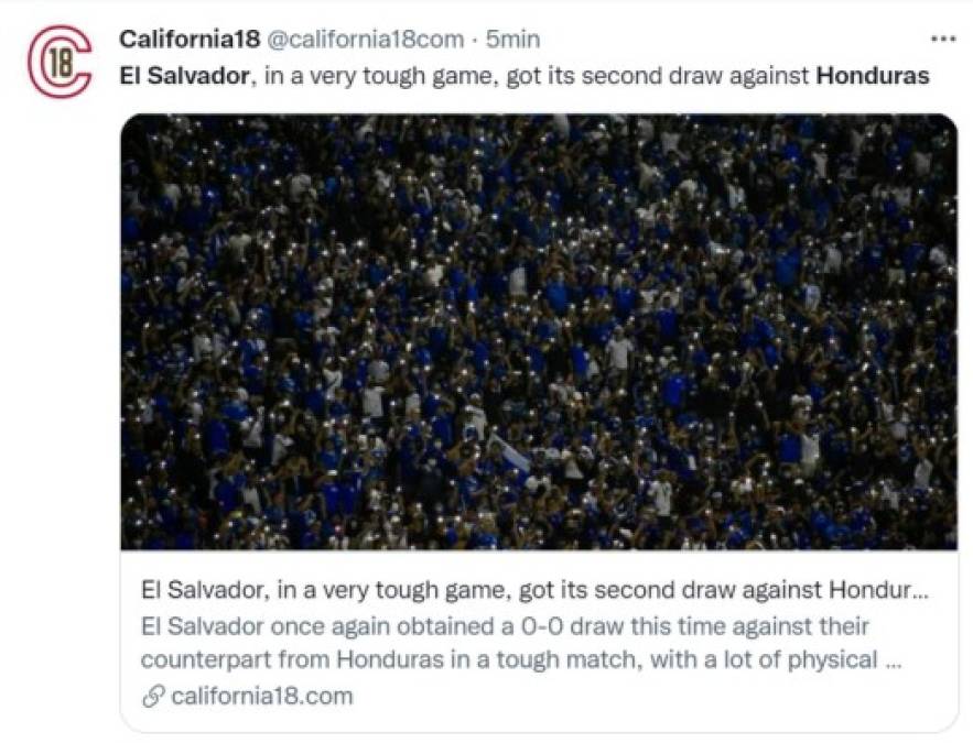Prensa internacional resalta empate entre Honduras y El Salvador en el Cuscatlán