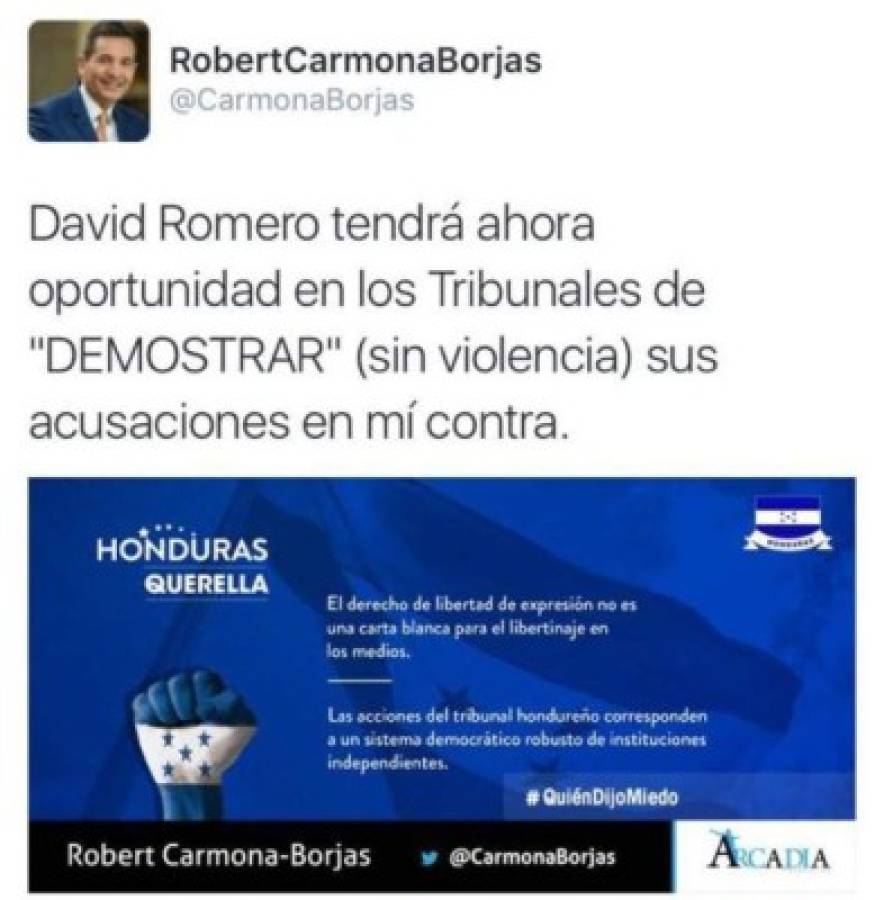 Tras audiencia no hay conciliación en caso de Robert Carmona contra David Romero