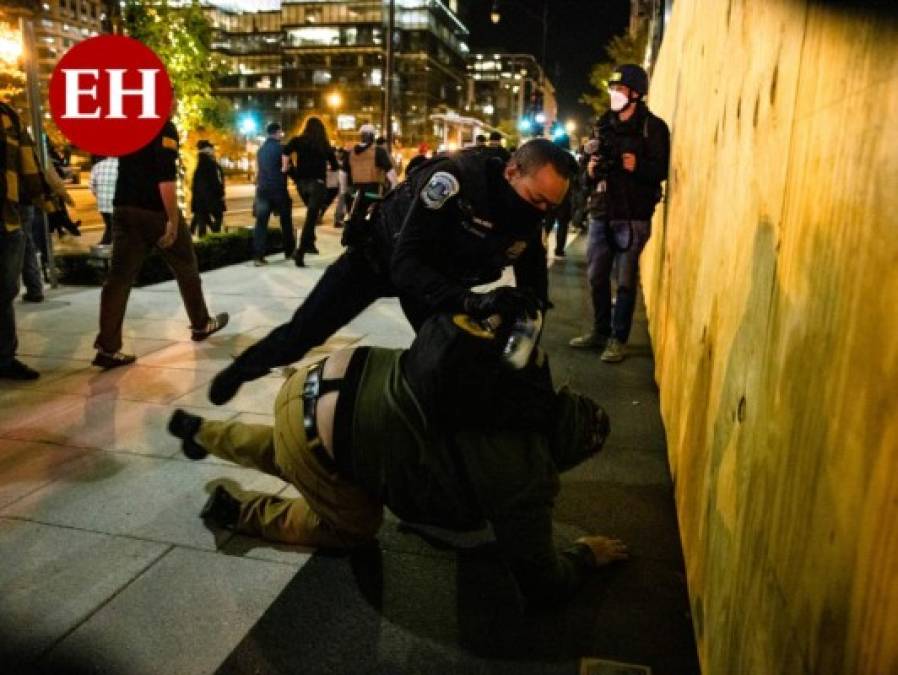 FOTOS: Violenta protesta a favor de Trump deja heridos y detenidos