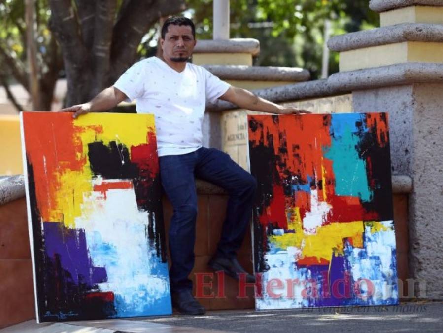 FOTOS: Yimy Santos, el pintor hondureño que llevará sus obras a Argentina