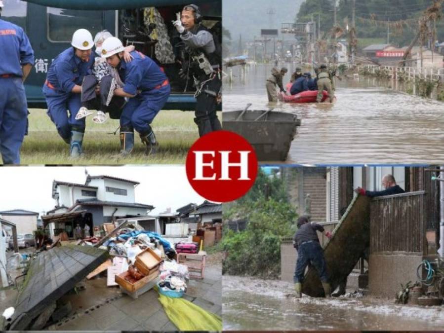 Imágenes impactantes de las labores de rescate por inundaciones en Japón