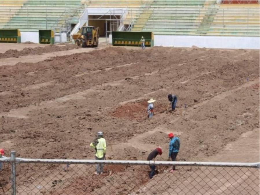 Así avanzan las labores de remodelación del estadio Carlos Miranda de Comayagua (Fotos)