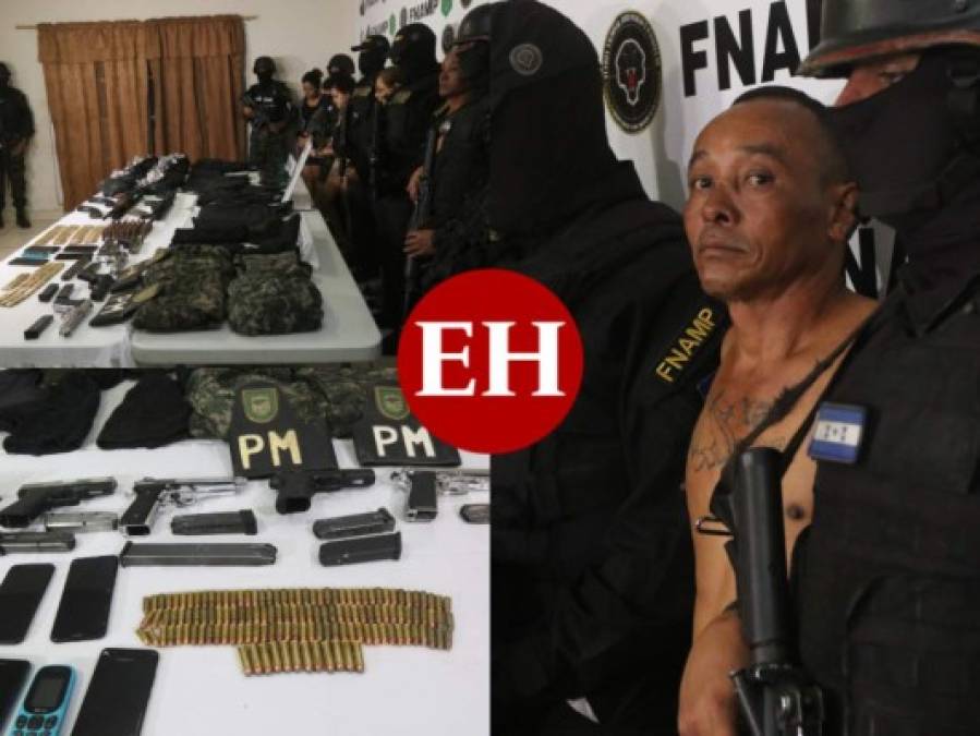 Armas, droga y falsa indumentaria policial hallan a mareros ligados a 'El Porky”