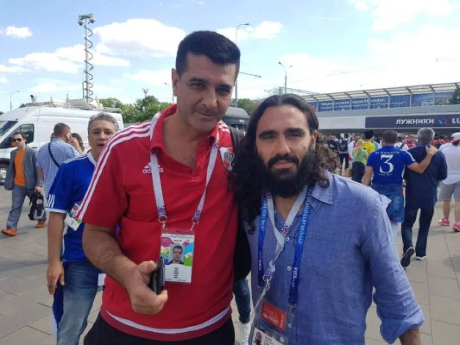 Las fotos de Diego Vazquez, entrenador de Motagua, apoyando a Argentina desde el Mundial Rusia 2018