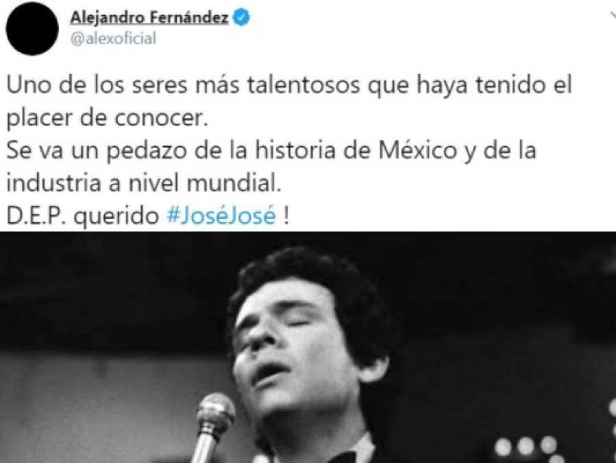 Famosos conmocionados se despiden de José José