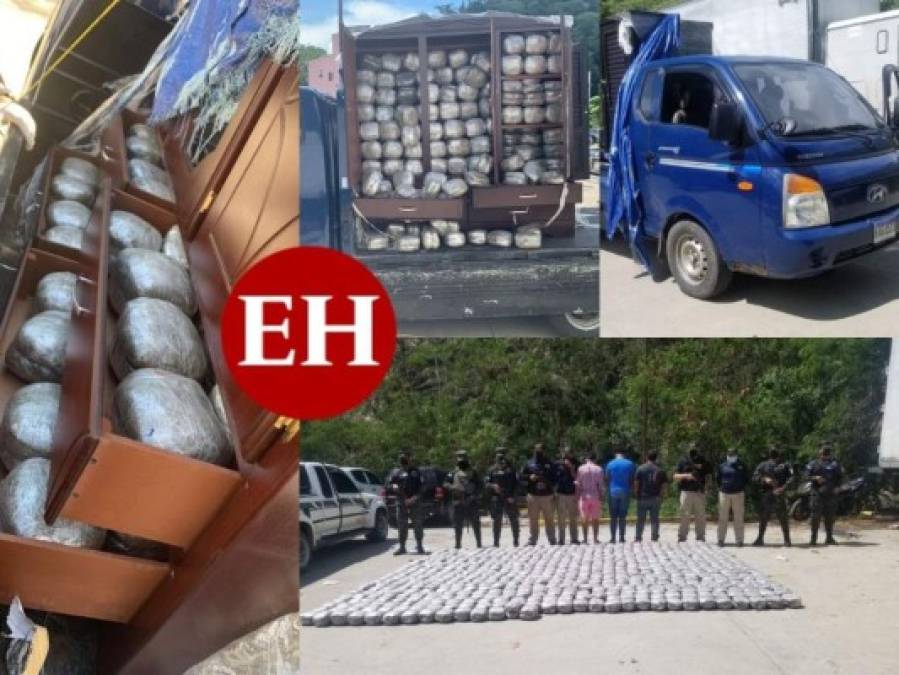 Dentro de armarios: Así eran transportados 644 paquetes de droga incautados en Yoro