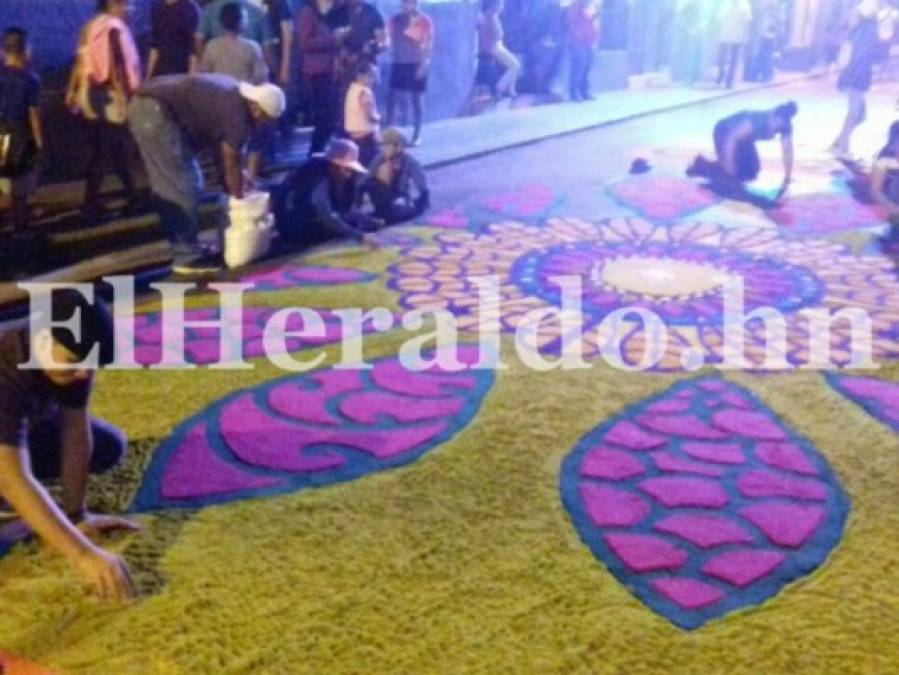 Semana Santa: Arte y tradición en alfombras religiosas en la capital