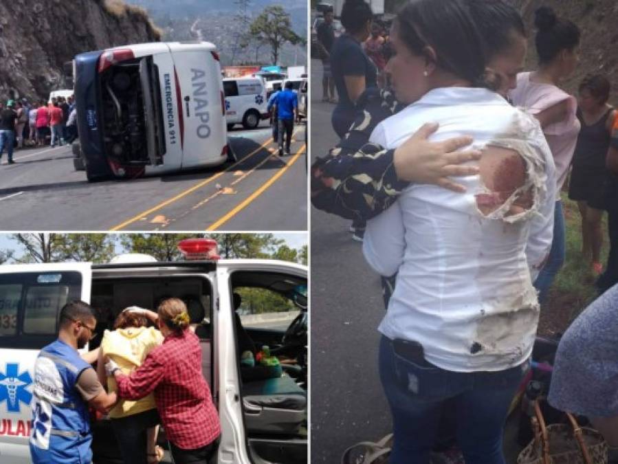 Las dramáticas fotos captadas tras el accidente de un autobús de la Anapo en la CA-5
