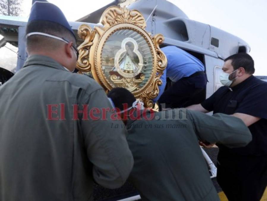 FOTOS: La Virgen de Suyapa y el Santísimo sobrevuelan cielo hondureño ante pandemia