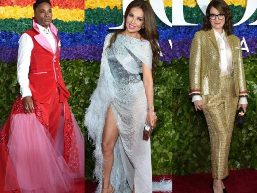 Famosos desfilan por la alfombra roja de los premios Tony