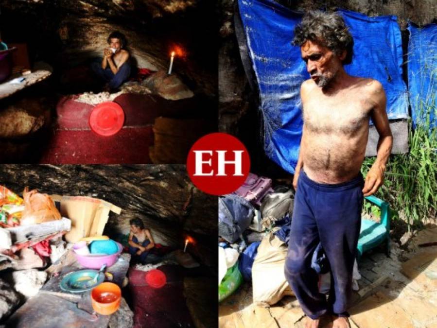 FOTOS: Una oscura y húmeda cueva, la 'casa' de un zapatero hondureño