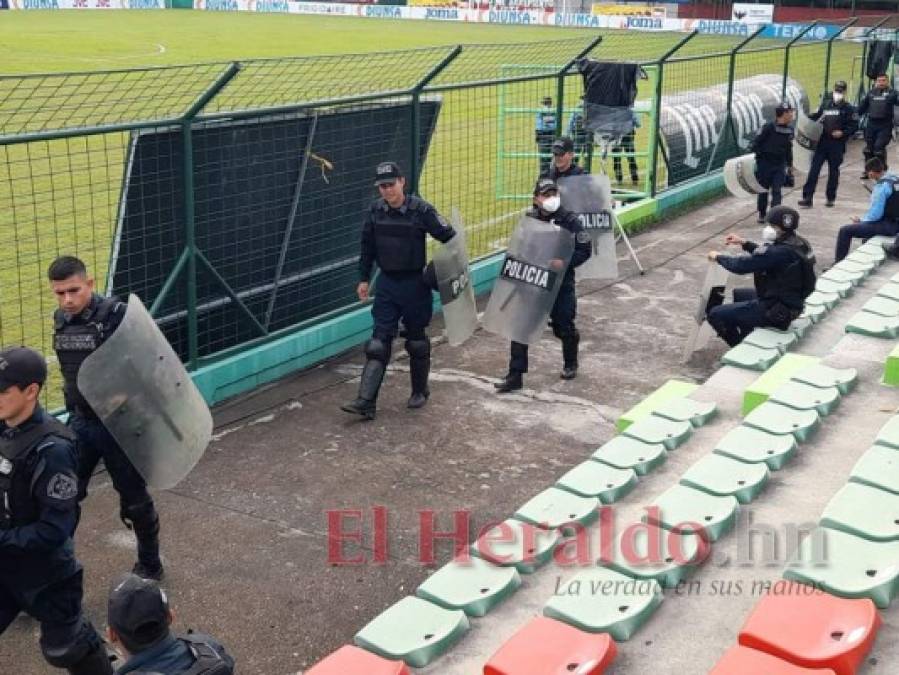 FOTOS: ¡Con mucho resguardo policial! Así luce el Yankel Rosenthal en el duelo entre Marathón y Olimpia