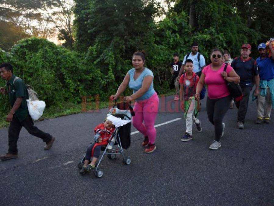 FOTOS: Así fue la llegada de la caravana migrante de hondureños a México