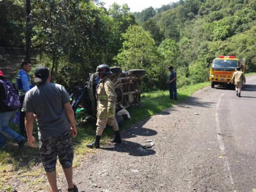 Trágica escena del accidente donde murieron seis personas en La Esperanza, Intibucá