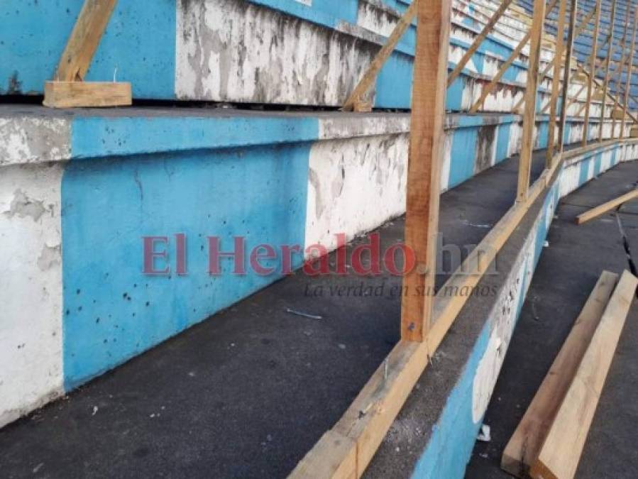 FOTOS: Con láminas dividen el sector Sol en el Estadio Nacional  