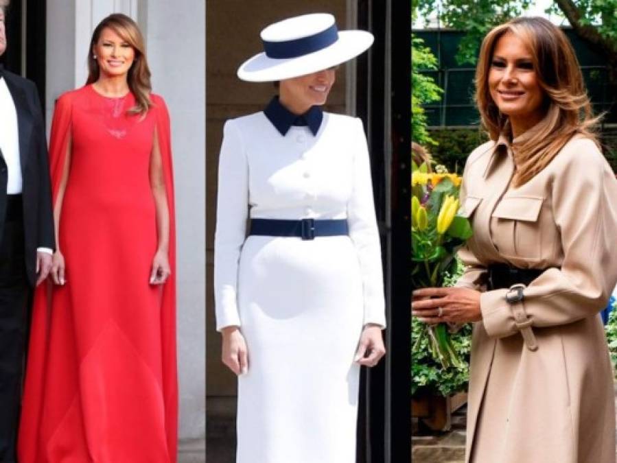 FOTOS: Los costosos y elegantes vestidos que usó Melania Trump durante su visita a Inglaterra