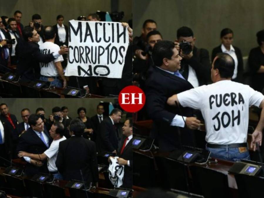 FOTOS: Empujones y gritos en la instalación de tercera legislatura