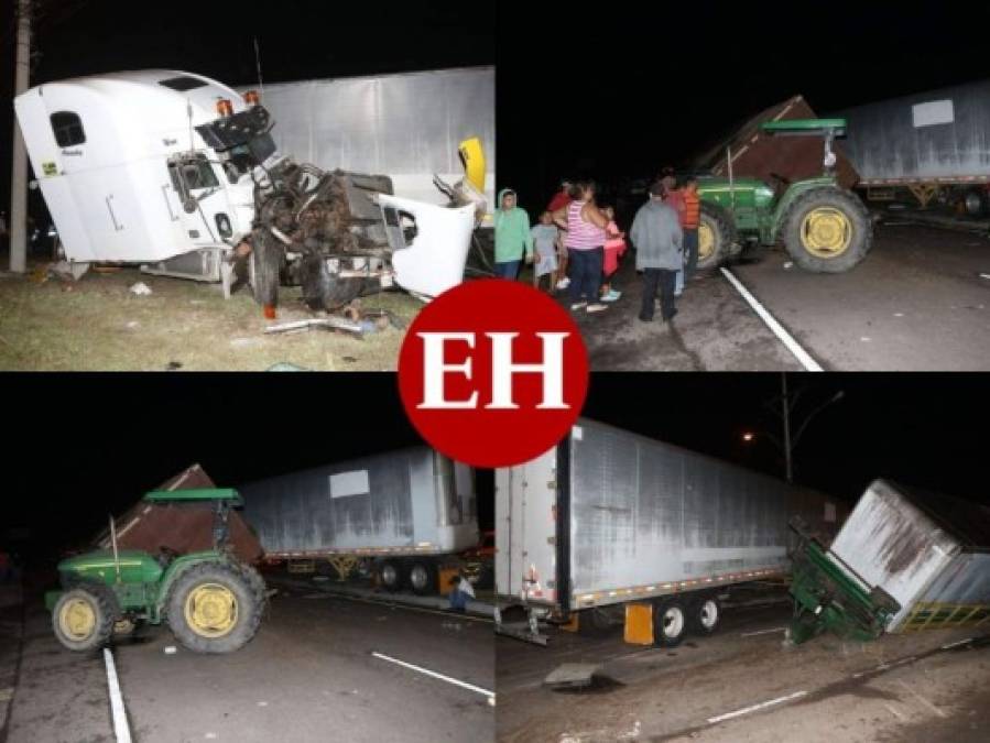 Pérdidas materiales y heridos: Así ocurrió el choque de una rastra con un tractor en la CA-5