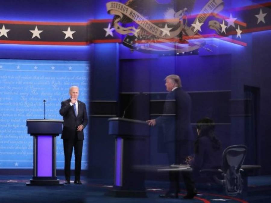 Los curiosos gestos de Trump durante último debate con Biden (FOTOS)
