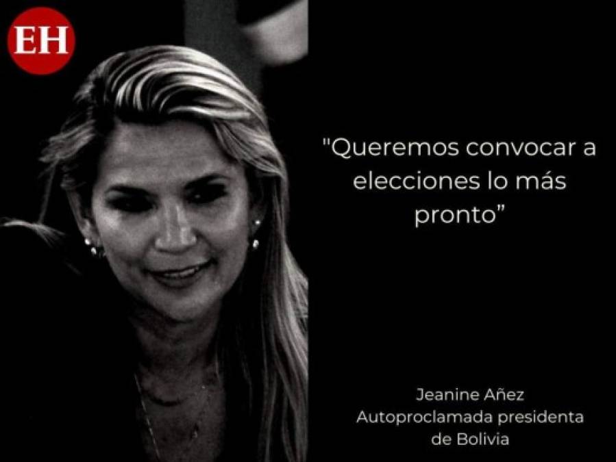 Las frases de Jeanine Añez al autoproclamarse presidenta de Bolivia