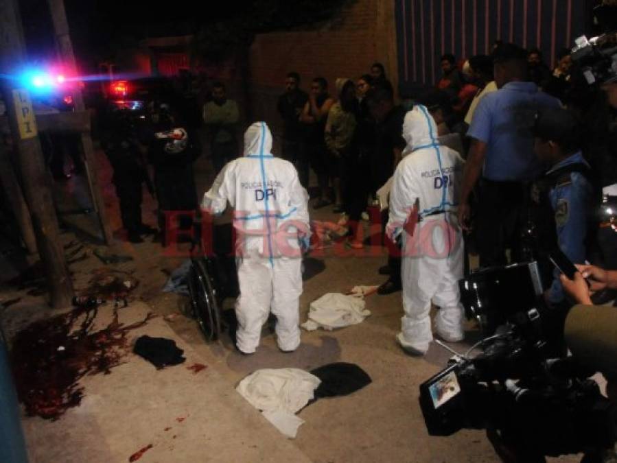 Las tristes imágenes que dejó la masacre en la Villa Nueva; cinco personas fueron acribilladas en la capital de Honduras