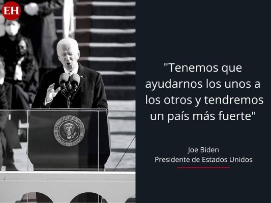 Las frases del primer discurso de Joe Biden como presidente de EEUU