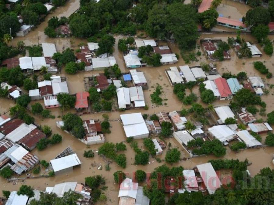 Las catastróficas imágenes del Valle de Sula convertido en una inmensa laguna