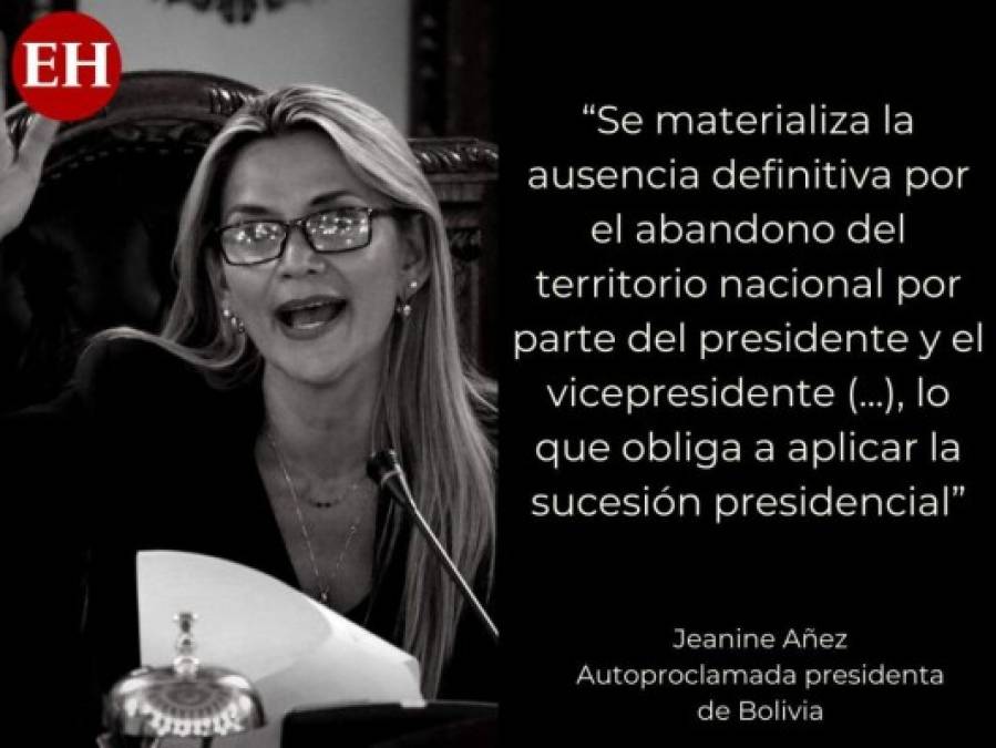 Las frases de Jeanine Añez al autoproclamarse presidenta de Bolivia