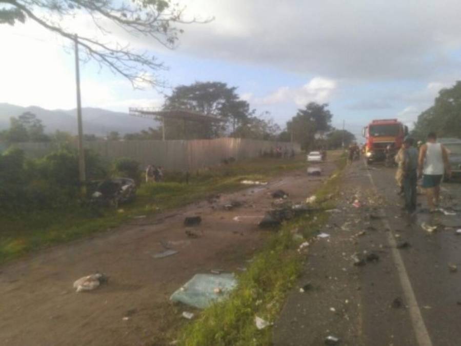 FOTOS: Las tristes imágenes del fatal accidente en El Progreso, Yoro