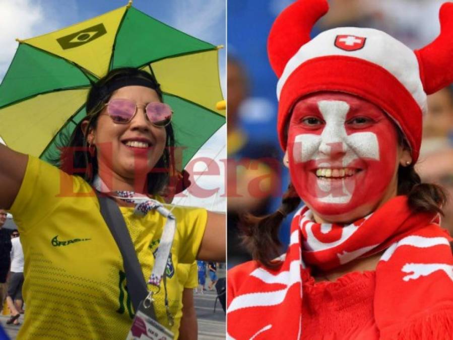 Con pitoretas y banderas, así es el ambiente en el encuentro entre Brasil vs Suiza