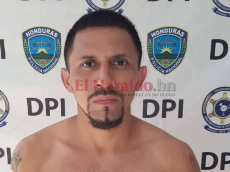 Las imágenes de un cabecilla y siete miembros de la pandilla 18 detenidos en San Pedro Sula