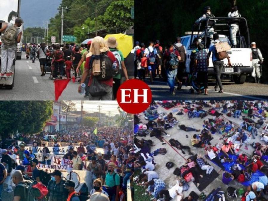Migrantes hondureños, haitianos y salvadoreños sanan las llagas de sus pies en Huixtla, México (Fotos)