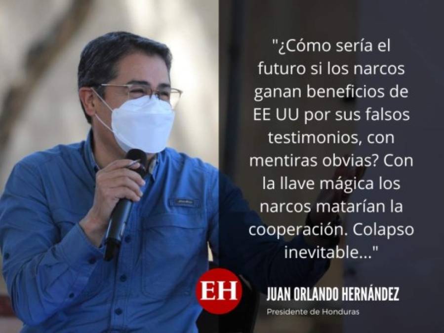 Frases del presidente Hernández sobre tratos de narcos con EE UU