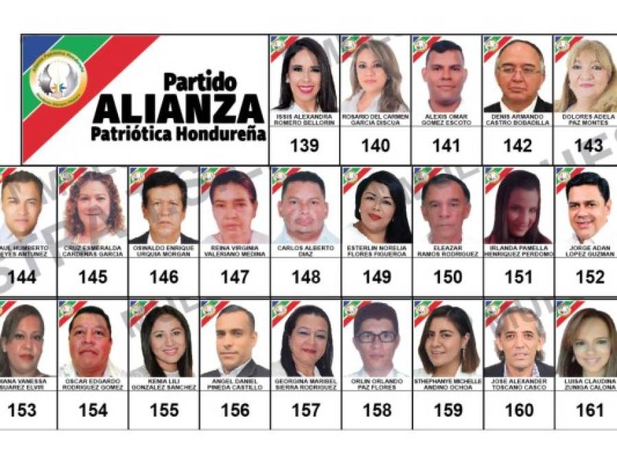 Papeleta diputados Francisco Morazán