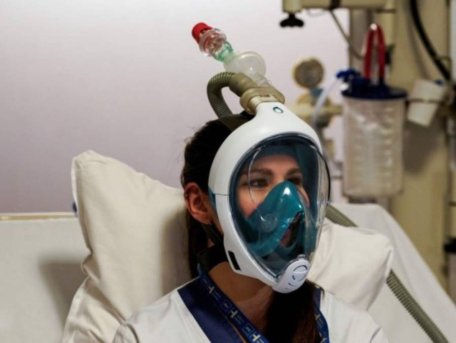 Ingenio ante la crisis: En Bélgica usan máscaras de buceo por falta de respiradores