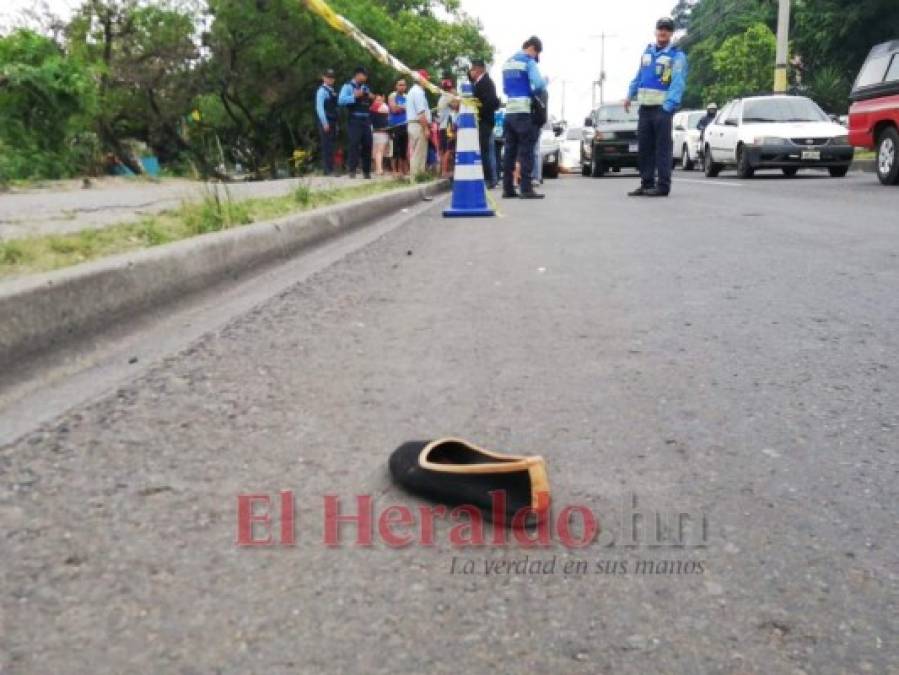 FOTOS: Así quedó la escena donde una pareja murió atropellada en Tegucigalpa