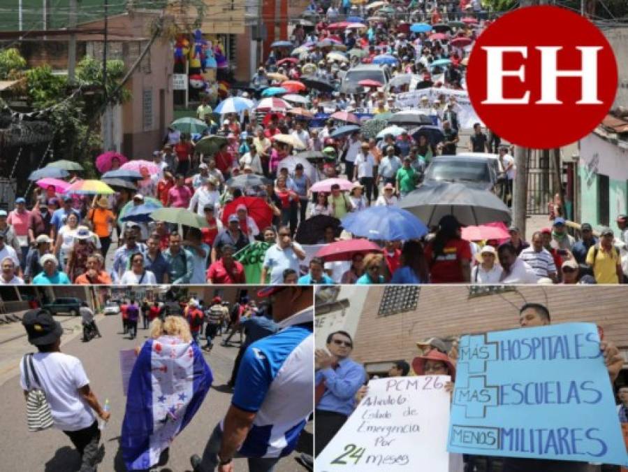 FOTOS: Médicos, empleados de Hondutel y docentes paralizan la capital en jornada de protestas