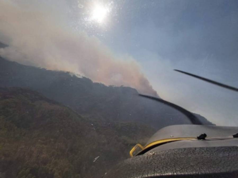 FOTOS: Devastador incedio forestal en Comayagua deja tres menores quemados